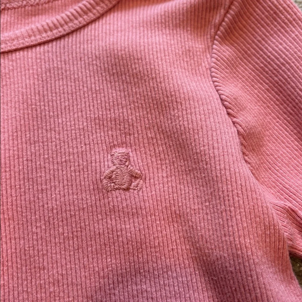 GAP Rose Pink Ribbed Long-Sleeve Top